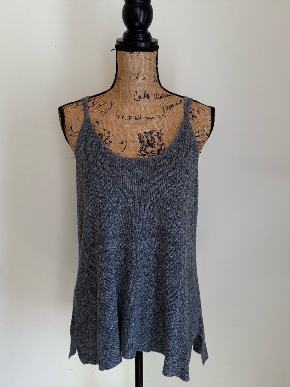 American Eagle Outfitters Charcoal Gray Knit Scoop Tank